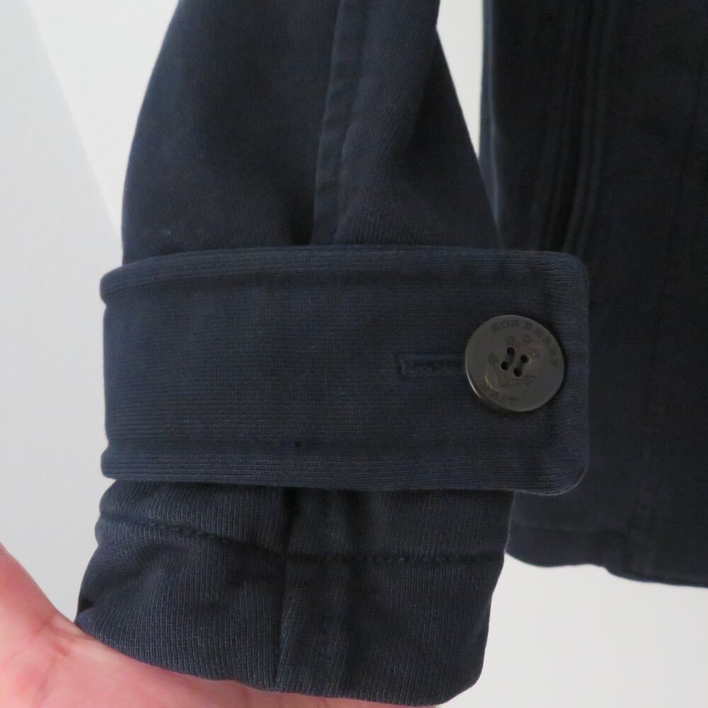 Burberry Brit Women Sz 4 Navy Blue Cotton Double Breasted Peacoat - Picture 8 of 11